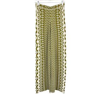 Suncoo Jonas Jacquard Wide Leg Trousers Womens Medium Green Elastic Waist